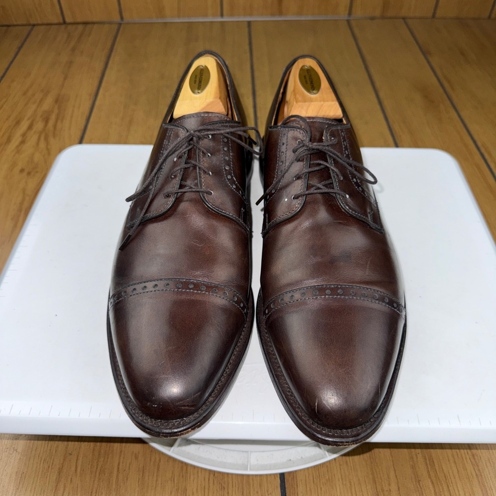 Allen Edmonds Clifton Brown Leather Cap Toe Blucher Oxford Shoes 3348 Mens 10.5D